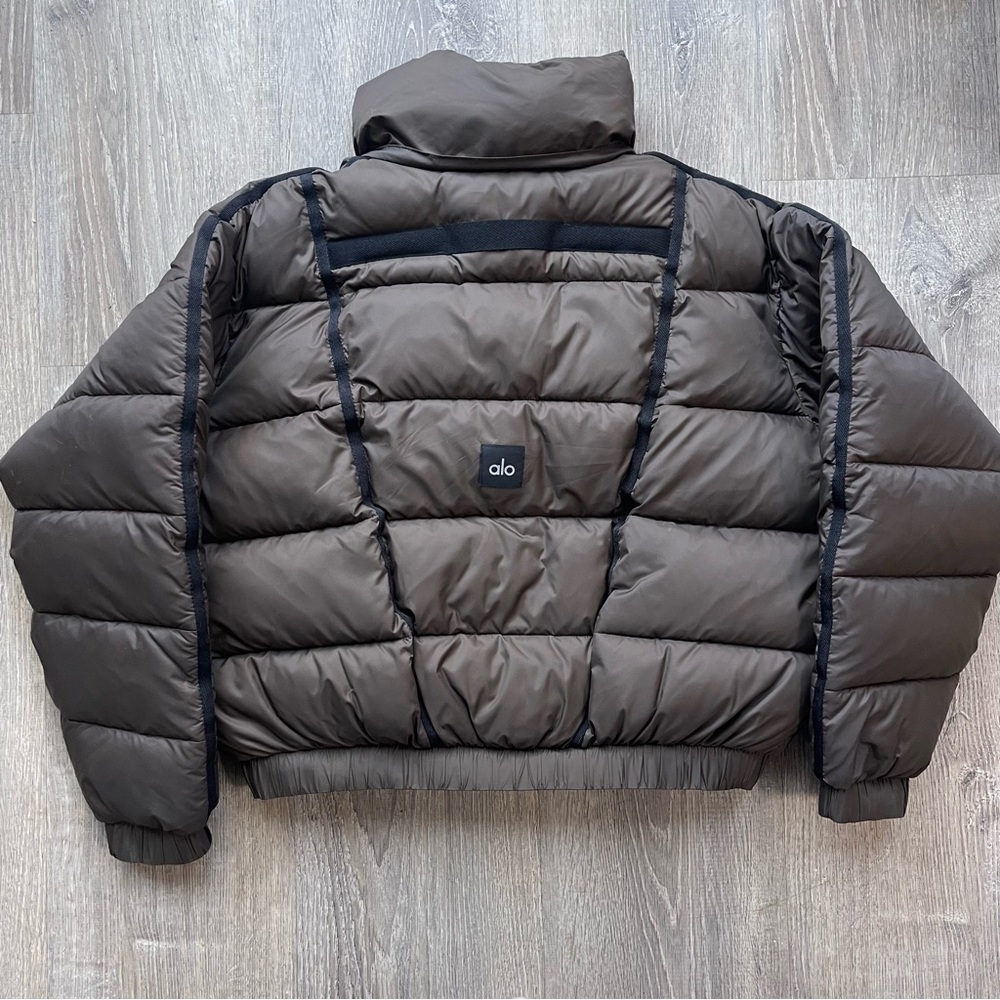 ALO YOGA aspen love puffer jacket espresso brown coat